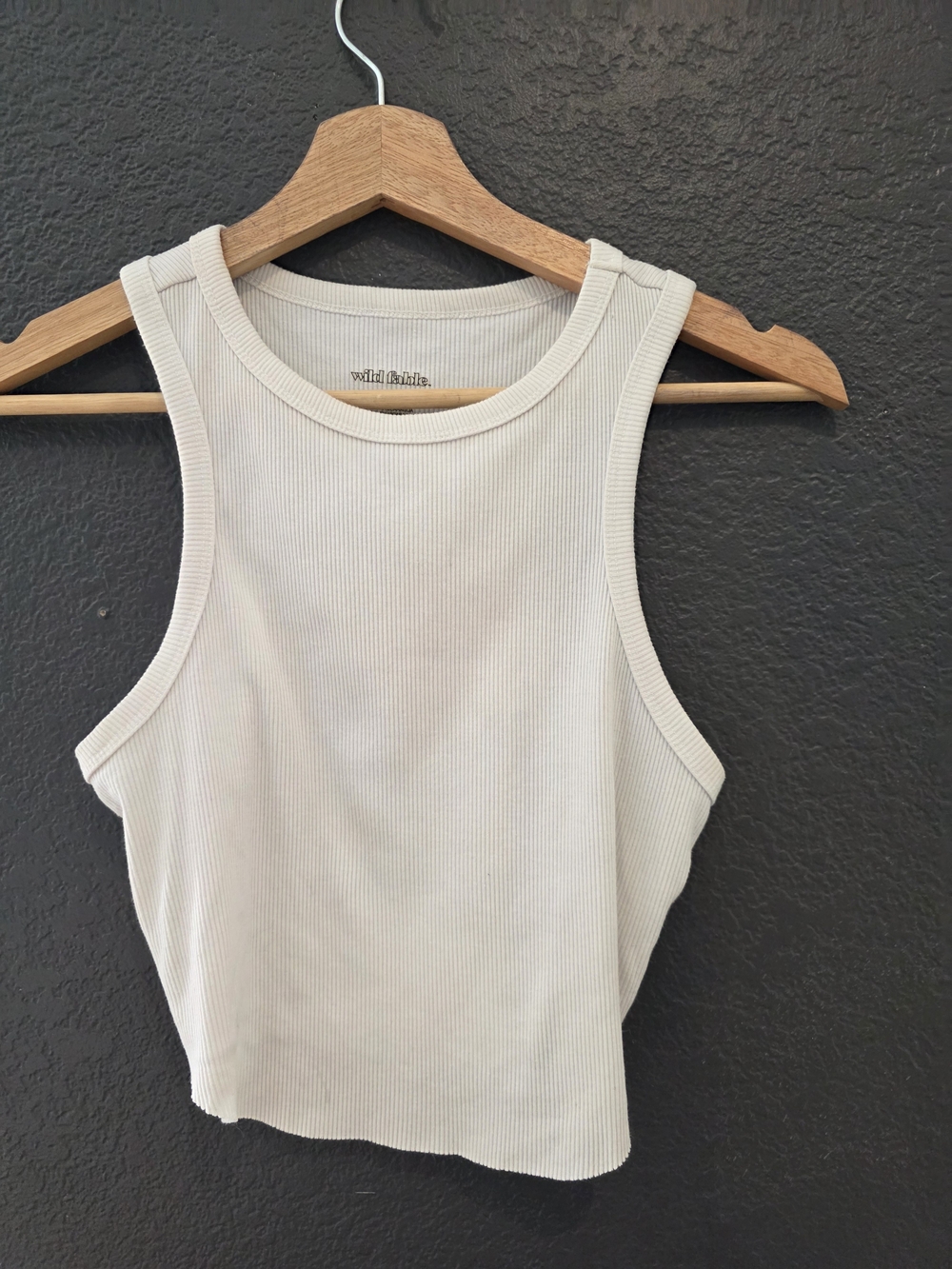wild fable Cream Ribbed Racer Tank - Picture 2 of 4